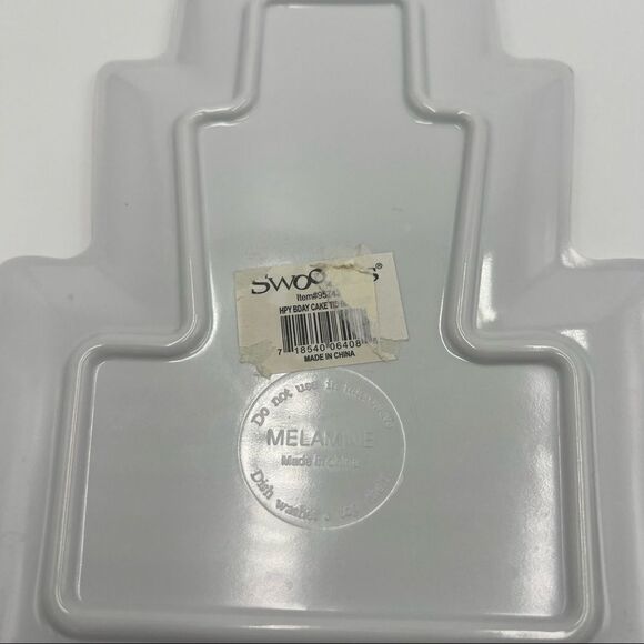 Set of 2 Swoozie’s Melamine Birthday Cake Plates - Picture 7 of 8